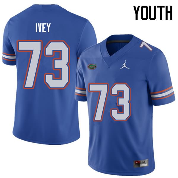 Youth NCAA Florida Gators Martez Ivey #73 Stitched Authentic Jordan Brand Royal College Football Jersey MME1865FI